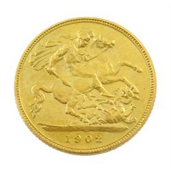 King Edward VII 1902 matt proof short coin set, comprising gold half sovereign and sovereign, silver maundy money set, sixpence, shilling, florin, halfcrown and crown, housed in the official dated case of issue