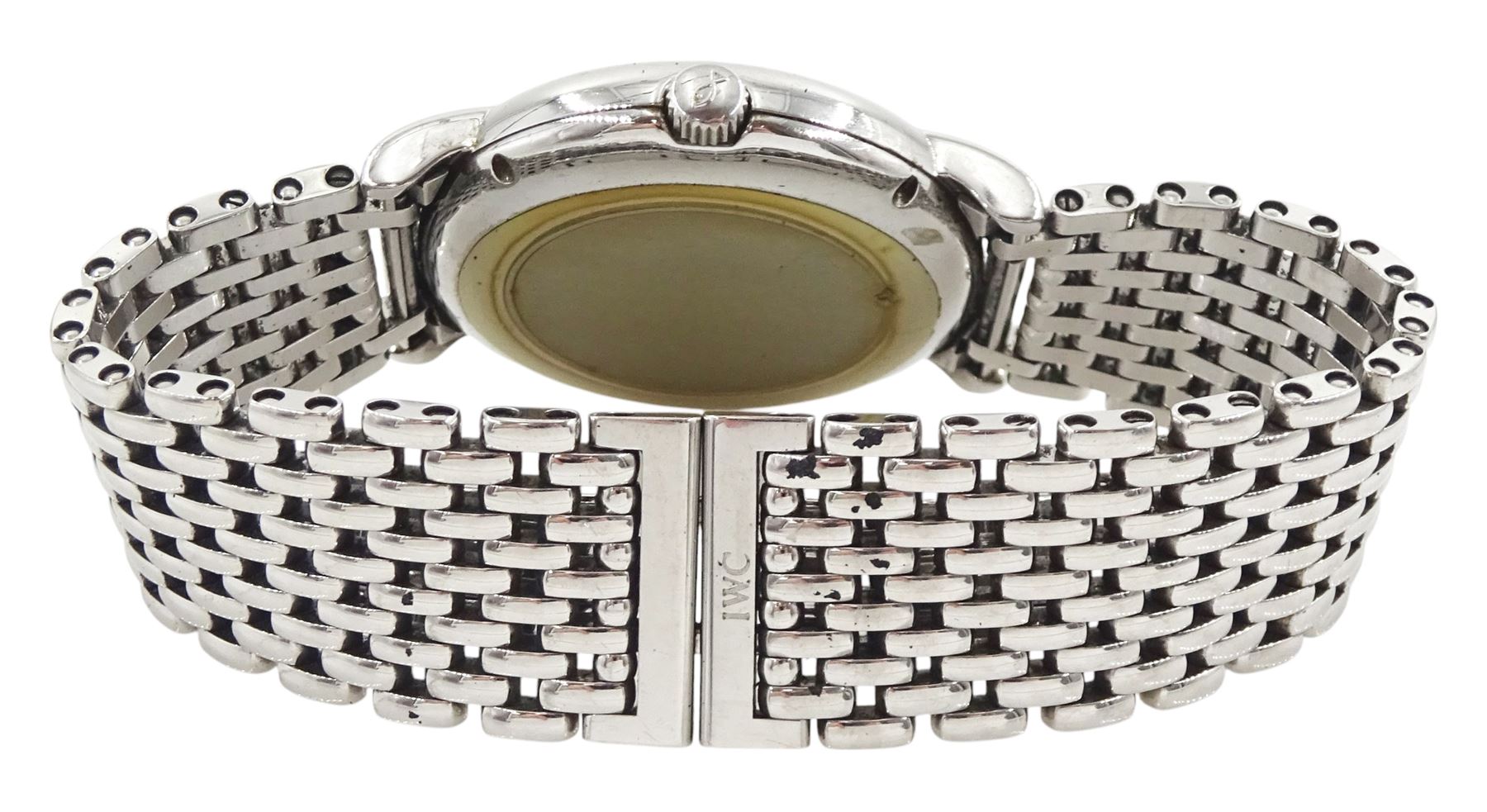 IWC Schaffhausen Portofino gentleman's stainless steel automatic wristwatch, white dial with baton hour markers and date aperture, on original stainless steel strap, with fold-over clasp, boxed with additional links