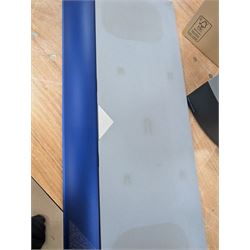 Four Bang & Olufsen Beolab pyramid speakers, Beolab 2000 speakers, two TV frets, phones, etc