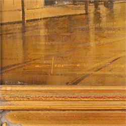 Gerald Isom (British 1945-): Horse and Carriage on the Dockside at Eventide, oil on canvas signed 30cm x 40cm
Provenance: purchased David Duggleby Ltd 16th September 2022, Lot 142