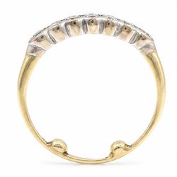 18ct gold diamond half eternity ring, bezel set with seven round brilliant cut diamonds, total diamond weight approx 0.40 carat
