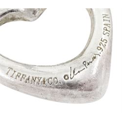 Tiffany & Co two pairs of silver stud earrings including pendant dove earrings designed by Paloma Picasso and heart earrings designed by Elsa Peretti