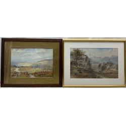 Elliot Haigh Marten (British 1866-1953): Moorland Landscape looking out to Sea, watercolour signed 27cm x 38cm; Edward Tucker Snr (British c.1825-1909): Farmstead in the Mountains, watercolour signed 28cm x 44cm (2)