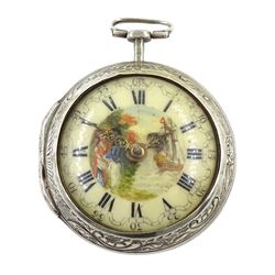 George III silver repousse pair cased ve