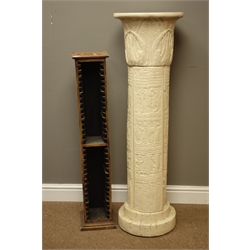  Ivory finish Egyptian column CD tower (H121cm), and another CD tower   