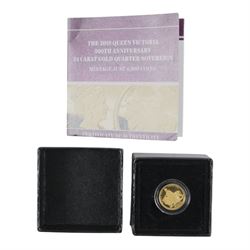 Queen Elizabeth II Alderney 2019 'Queen Victoria 200th Anniversary' fine gold quarter sove...