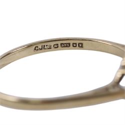 9ct gold sapphire and diamond cluster ring, hallmarked