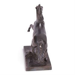 Early 20th century WMF rearing stallion in the manner of Fredrick Wilhelm Wolff, with makers mark to base, H12cm 