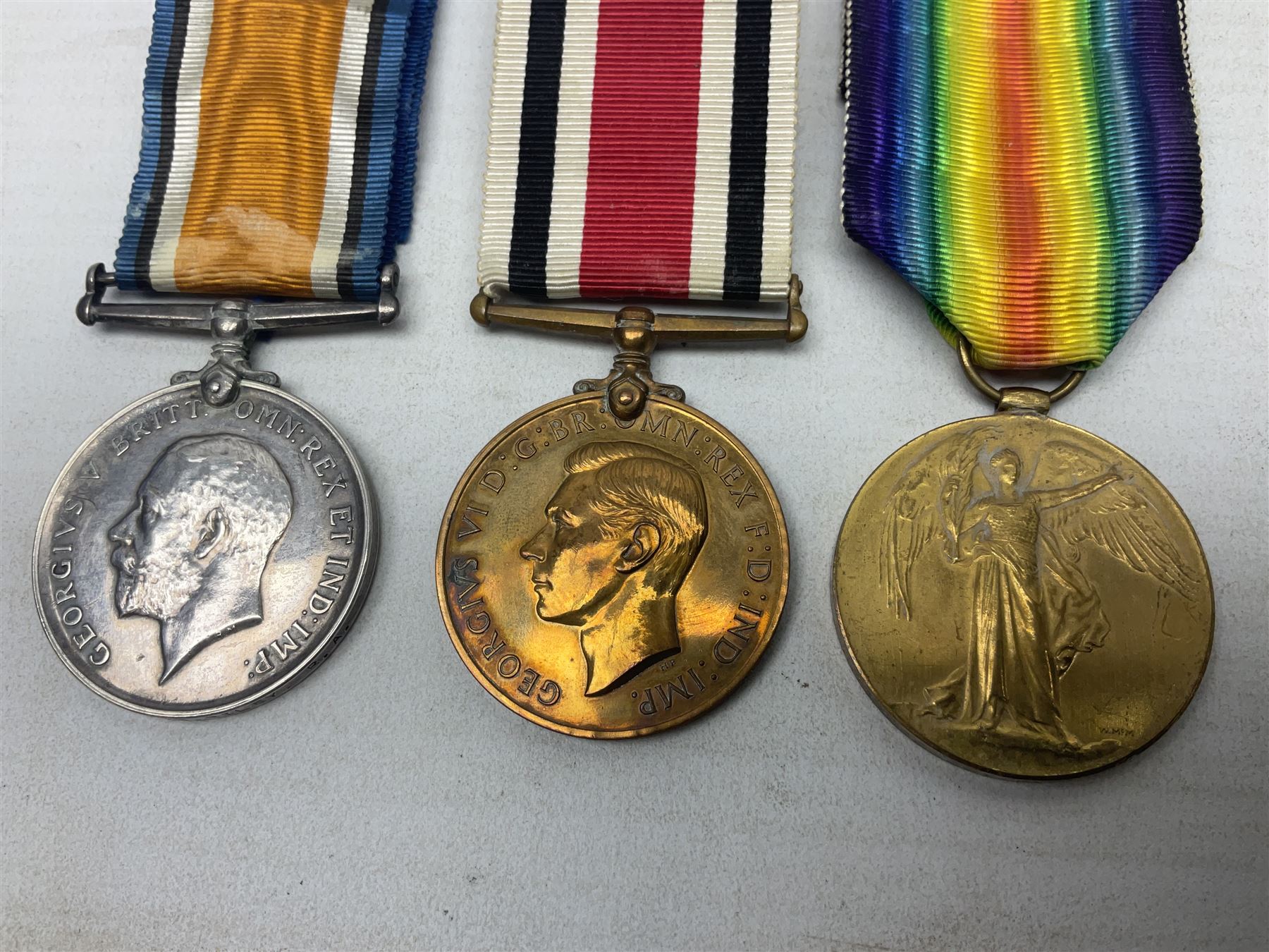 WW1 group of three medals comprising British War Medal and Victory Medal awarded to L-17280 Sjt. S. Riley R.A.; and Special Constabulary Medal to Sydney Riley; all with ribbons (3)