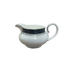 Royal Doulton Sherbrooke dinner service, including eight dinner plates, eight side plates, eight cups and saucers etc  