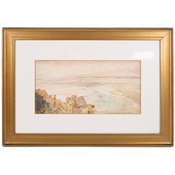 Mary Weatherill (British 1834-1913): View across an Estuary, watercolour attributed by her brother Richard, 21cm x 42cm