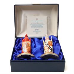 Minton 'The Royal Wedding Heraldic Beasts' pair of limited edition figures for Mulberry Hall  10/250, boxed and with certificate to mark the Royal Wedding 1981