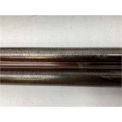 Midland Gun Company Birmingham & London 12-bore side-by-side box-lock non-ejector double barrel shotgun with 76cm damascus barrels, Prince of Wales style walnut stock with chequered grip and fore-end, top safety and engraved lock no.62160 L120cm overall; in scratch built baize lined wooden case. SHOTGUN CERTIFICATE REQUIRED.