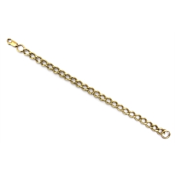  9ct gold curb chain bracelet, hallmarked, approx 15.2gm  