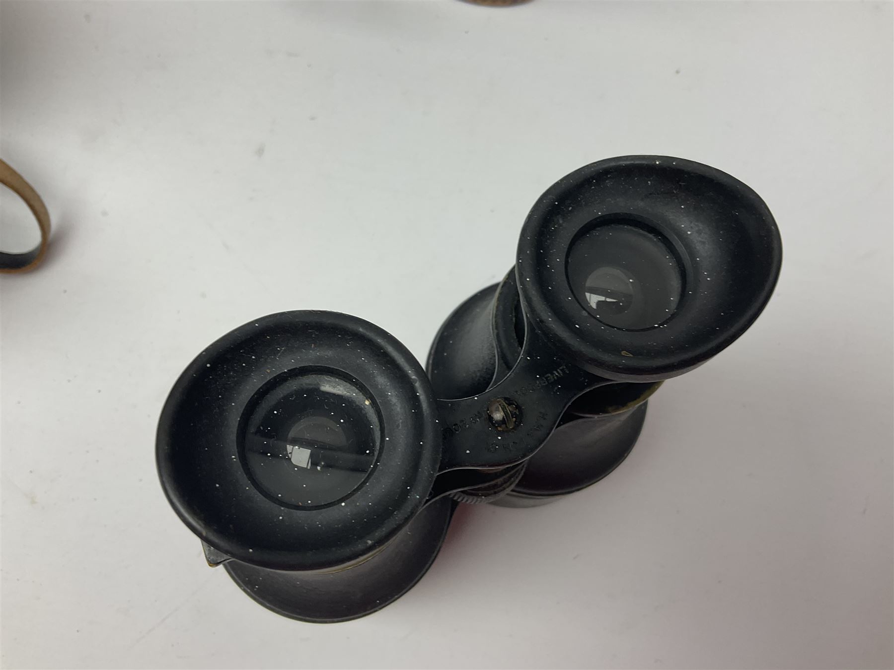 No2 folding autographic brownie, Exakta Varex IIb camera, brass three draw telescope, H.H. Son Ltd binoculars, Carl Zeiss Jena Jenoptem 7x50W binoculars etc