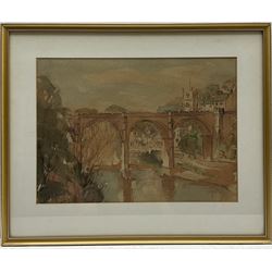 Angus Bernard Rands (British 1922-1985): 'Knaresborough Viaduct', watercolour signed, inscribed verso 26cm x 37cm