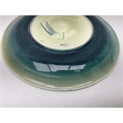 Moorcroft charger decorated in Seahorse pattern, circa 1960, with painted and impressed marks beneath, D26cm