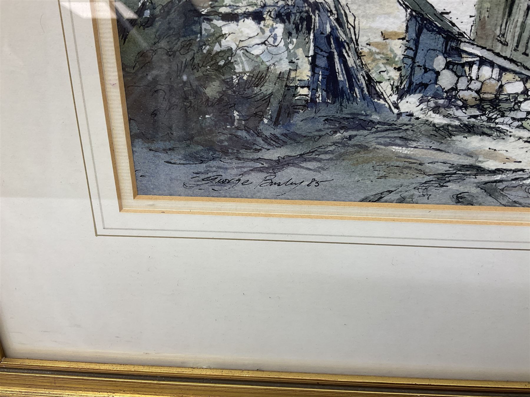George Busby (British 1926-2005): 'Stonethwaite Cumbria', watercolour signed and dated '85, titled verso 17cm x 26cm 