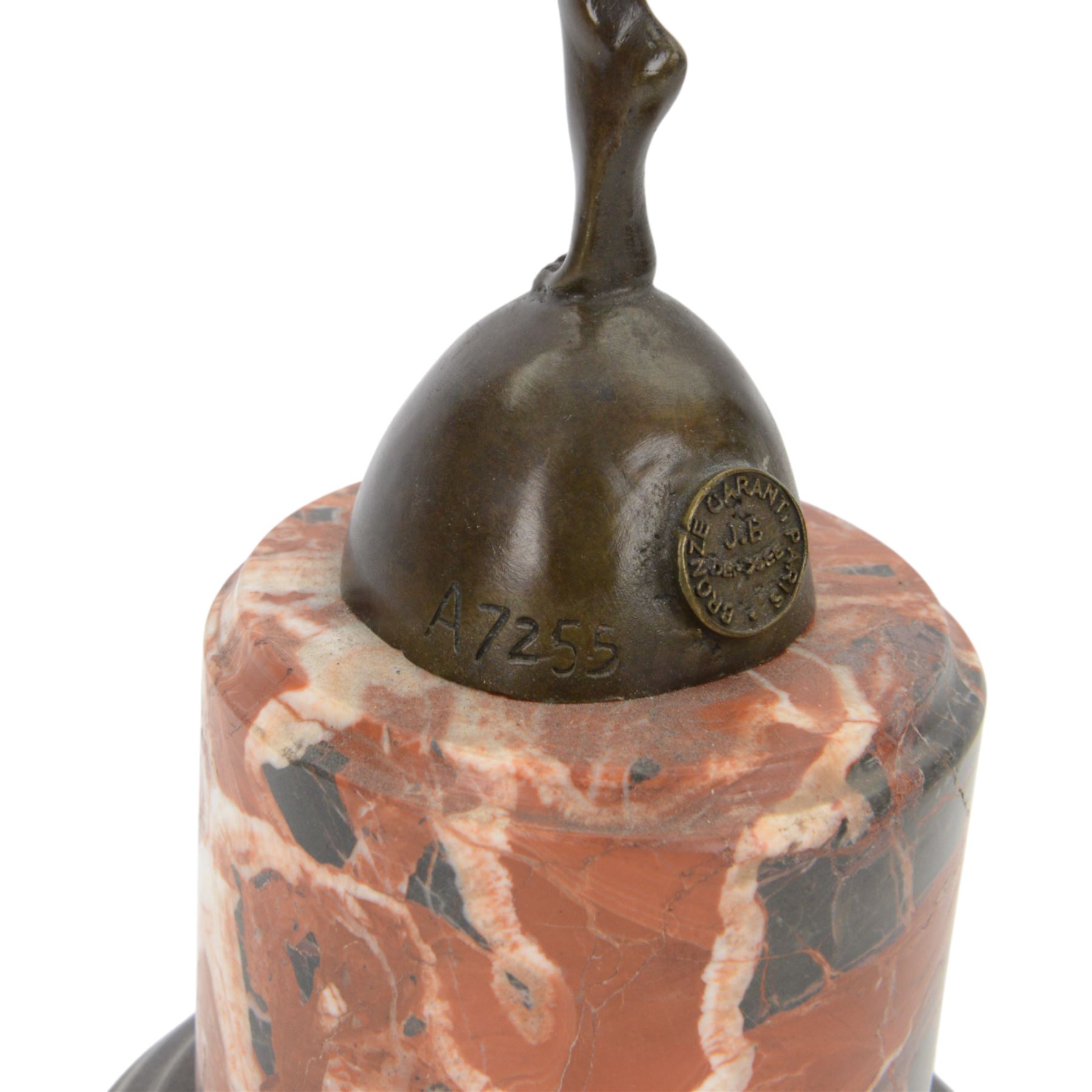 After Johann Philipp Ferdinand Preiss, art deco style bronze figure of a dancer upon a stepped circular plinth, H56cm