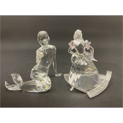 Two Swarovski figures, comprising Cinderella and Mermaid, tallest H11cm