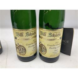 Willi Schaefer, 2016, Graacher Domprobst Riesling Auslese, 750ml, 7.5% vol, two bottles, and Fritz Haag, 2014, Brauneberger Juffer Sonnenuhr, 750ml, 7.5% vol, two bottles 