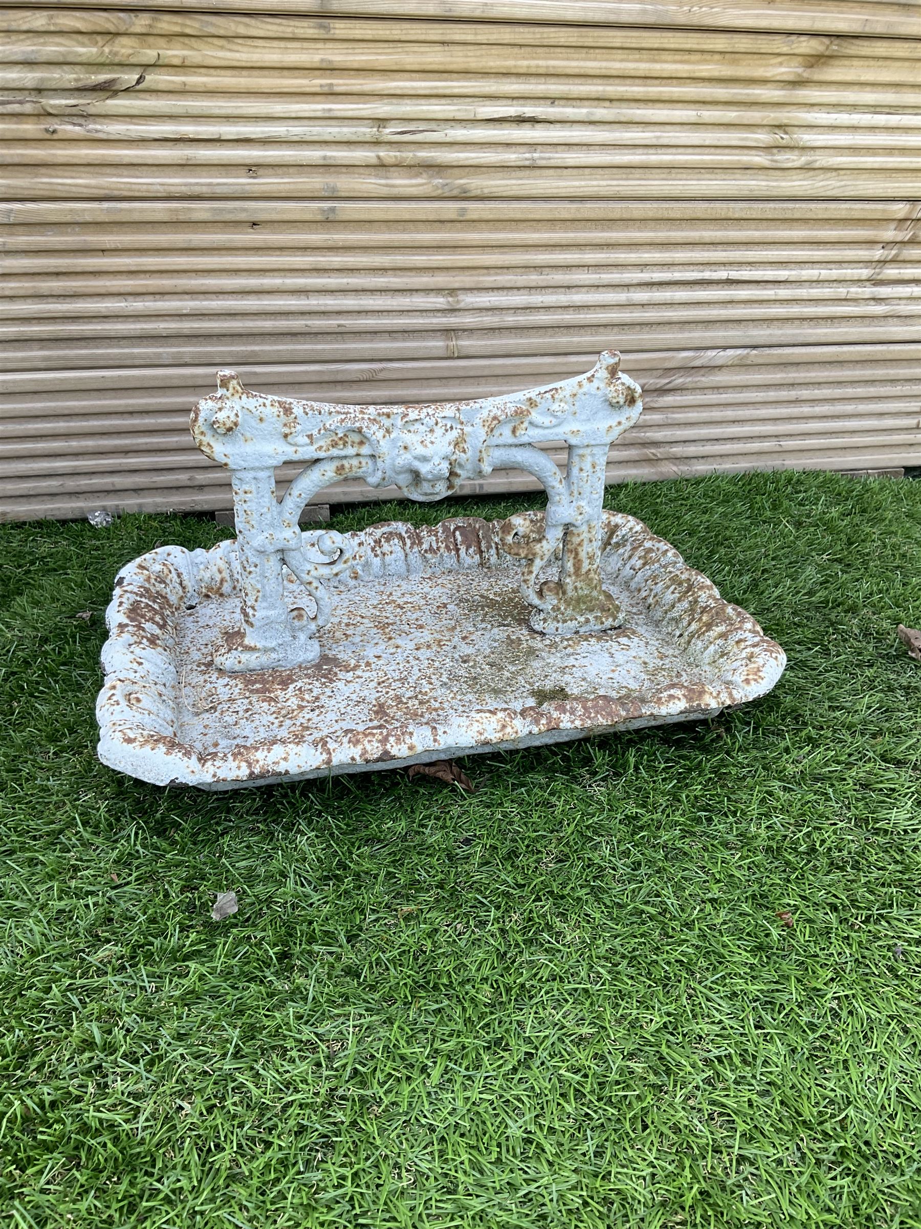 White painted cast iron ornate boot scraper - THIS LOT IS TO BE COLLECTED BY APPOINTMENT FROM DUGGLEBY STORAGE, GREAT HILL, EASTFIELD, SCARBOROUGH, YO11 3TX