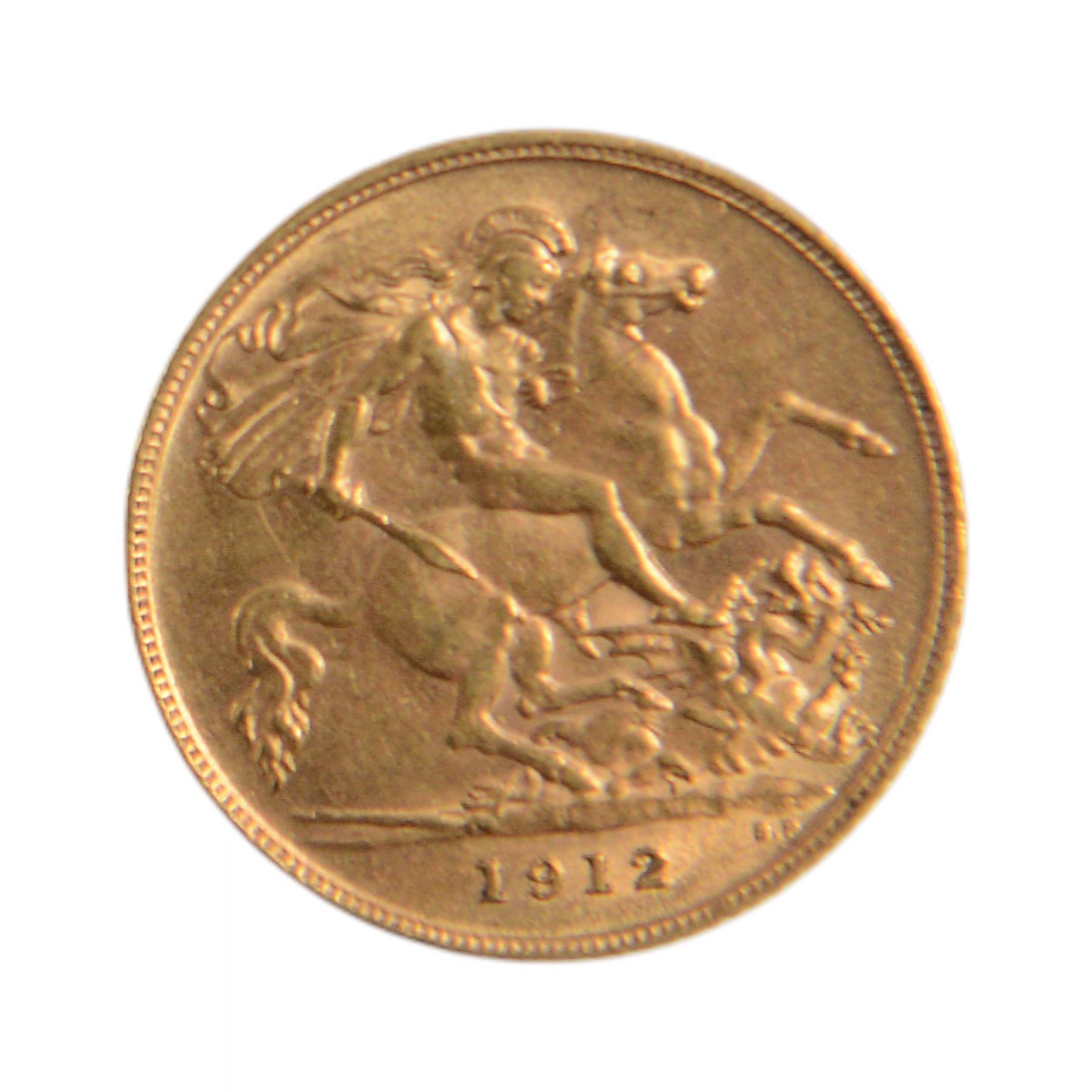 King George V 1912 gold half sovereign coin