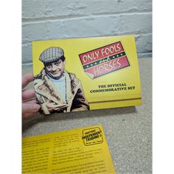 Collection of Only Fools and Horses memorabilia, including Westminster Mint limited edition fifty pence coin set, DVD box set, Corgi Reliant Regal, playing cards, framed bank notes, Griffin Cartoon of the bar scene, etc, together with a Vicar of Dibley DVD box set