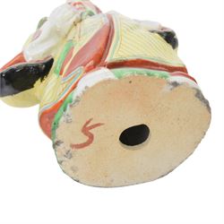 20th century Chinese famille rose porcelain figure of Shou Lao, together with another similar of Caishen, largest H34cm