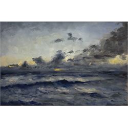 Neil Tyler (British 1945-): 'North Easterly off Scarborough', oil on board signed 50cm x 75cm 