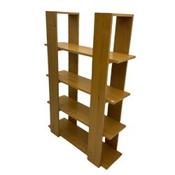 Light oak finish storage bookcase