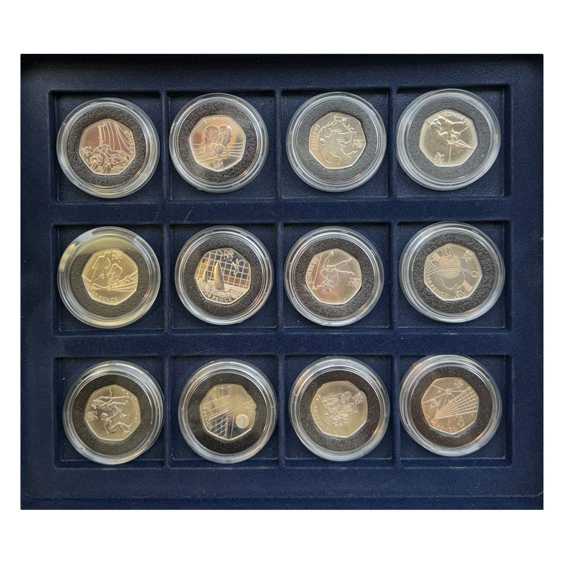 Mostly Commemorative Queen Elizabeth II coins, including various brilliant uncirculated fifty pence pieces in packs, DateStamp capsules containing commemoratives with 2016 'Shakespeare' two pounds, 2016 'The First World War', 2016 'EIIR 90' five pounds etc
