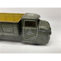 Louis Marx tin plate scale model of Royal Artillery Army transport lorry, circa 1940, H11cm, L32cm 