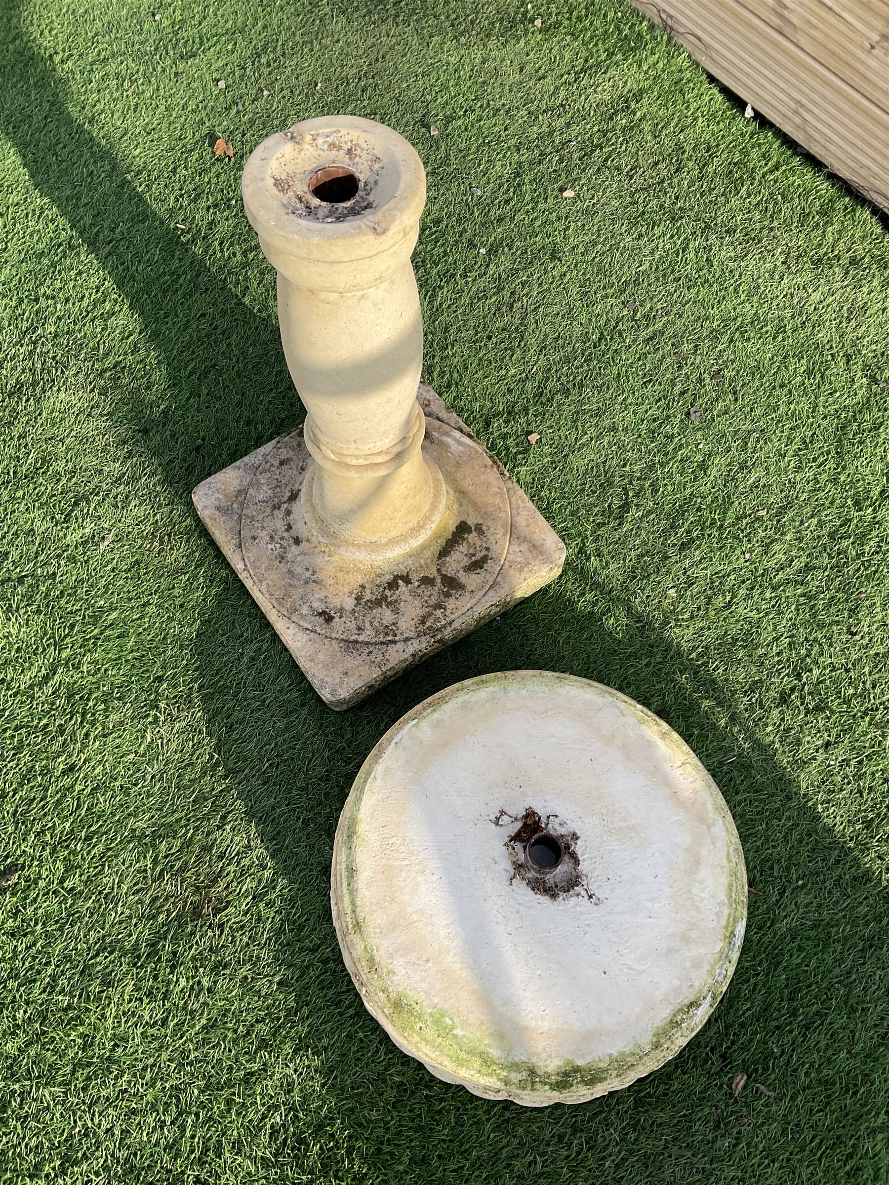 Cast stone two section bird bath - THIS LOT IS TO BE COLLECTED BY APPOINTMENT FROM DUGGLEBY STORAGE, GREAT HILL, EASTFIELD, SCARBOROUGH, YO11 3TX