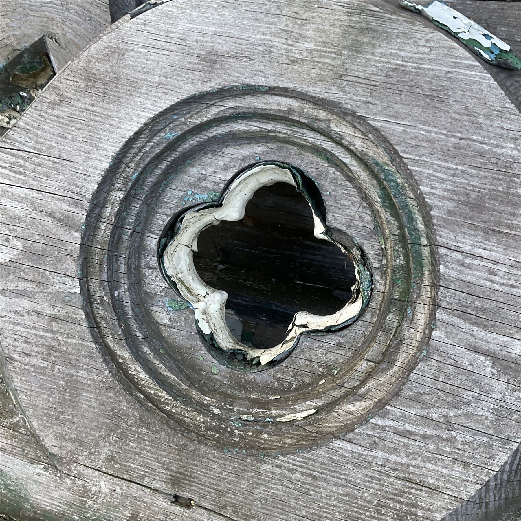Two Victorian carved painted pine architectural fascias - THIS LOT IS TO BE COLLECTED BY APPOINTMENT FROM DUGGLEBY STORAGE, GREAT HILL, EASTFIELD, SCARBOROUGH, YO11 3TX