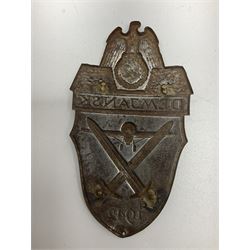Two German Arm-Shield badges - one Russian Front marked Demjansk 1942; the other marked Narvik 1940 (2)