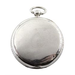 Victorian silver open face key wound 'The 'Ludgate' Watch' by J. W. Benson, London, No. 39648, patent No. 4658, white enamel dial with Roman numerals and subsidiary seconds dial, London 1889 