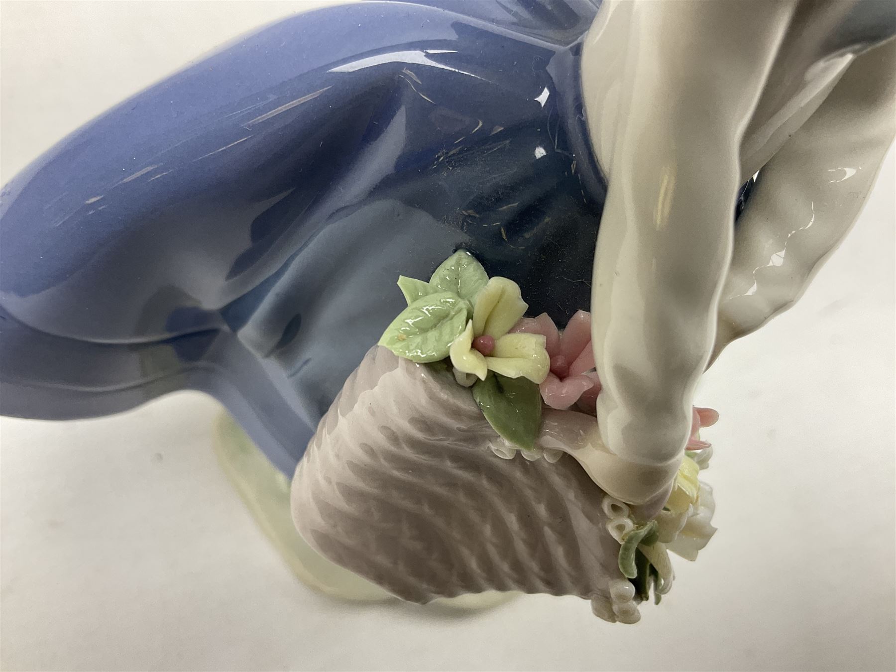 Three Lladro Flower Girls figures, comprising Sweet Scent no 5221, Pretty Pickings no 5222 and Spring is Here no 5223, largest example H18cm 