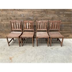 Set of 4 wooden garden chairs