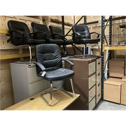 Set of five leather imitation office chairs. - THIS LOT IS TO BE COLLECTED BY APPOINTMENT FROM DUGGLEBY STORAGE, GREAT HILL, EASTFIELD, SCARBOROUGH, YO11 3TX
