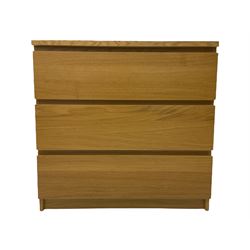 Ikea light oak three drawer chest