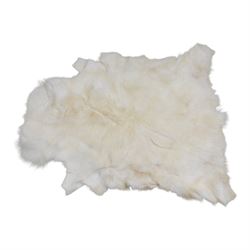 Skin/ Hide; White Reindeer hide rug, L32cm