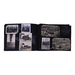 20th century photograph album belonging to Mr S. Wallis of Whitby, the photographs documenting his life on the sea, during his time in the Navy aboard MV Laurelwood and his return to Whitby, including the Japanese attack on Woosung China 1931, a lumber camp in Canada 1929, Timbi Island Santos 1929, whaling on board S.S Curacoa, Whitby railway strike 1927, Whitby Regatta 1958, etc