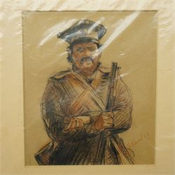 John Gilbey Bowles (British 1929-2011): Religious and Military Figures, collection of nineteen sketches of portraits of religious and military figures including Jesus, John the Baptist, pilgrimage scene, Napoleonic soldier, Royalist and various others throughout the ages, signed inscribed and dated max 18cm x 26cm (19) (unframed)