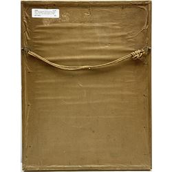 Henry John Sylvester Stannard (British 1870-1951): 'Who'll Buy?' Gypsy Girl at a Thatched Cottage Gate, watercolour signed and titled 24cm x 17cm