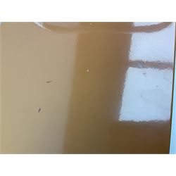 Red child's tin-plate pedal car with chrome detail, by Posh Paddles, Scarborough, H56cm, L80cm