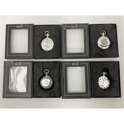 Franklin Mint Bald Eagle pocket watch cased and a collection of twenty-four The Heritage Collection pocket watches, boxed an one other pocket watch (26)