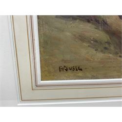 Frank Rousse (British fl.1897-1917): Henrietta Street Whitby, oil on board signed 21cm x 29cm