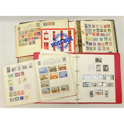  Collection of Great British and World stamps in four albums and a ring binder including Queen Victoria and later stamps, Afghanistan, Australia, Belgium, Colombia, Egypt, Germany, Malta etc  