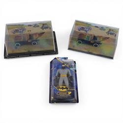 Collection of Eaglemoss Batman vehicles, in acrylic display cases
